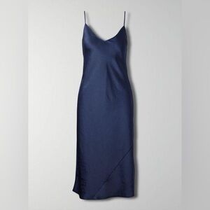 Aritzia Wilfred only midi slip dress navy blue